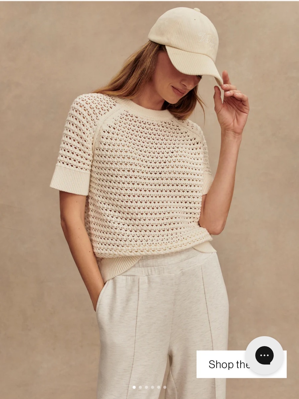 Varley Alva Knit- medium / egret color